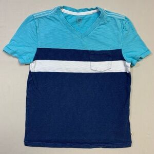 GAP Shirt Boy’s Small 6-7 Blue Preppy Top Short Sleeve Tee Vacation Travel Soft